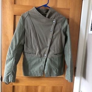 Asymmetrical Closure Mixed-Media Jacket-Medium